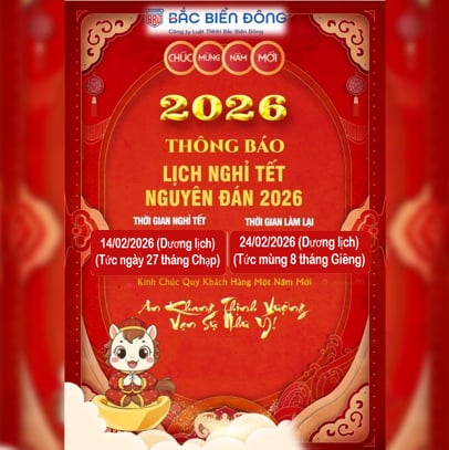 Thông báo nghỉ Tết Âm lịch 2026