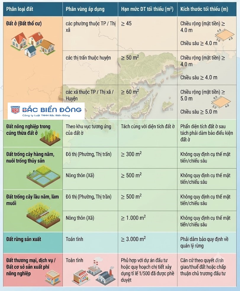Diện tích tách thửa tại Quảng Ninh